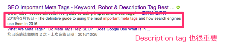 meta description