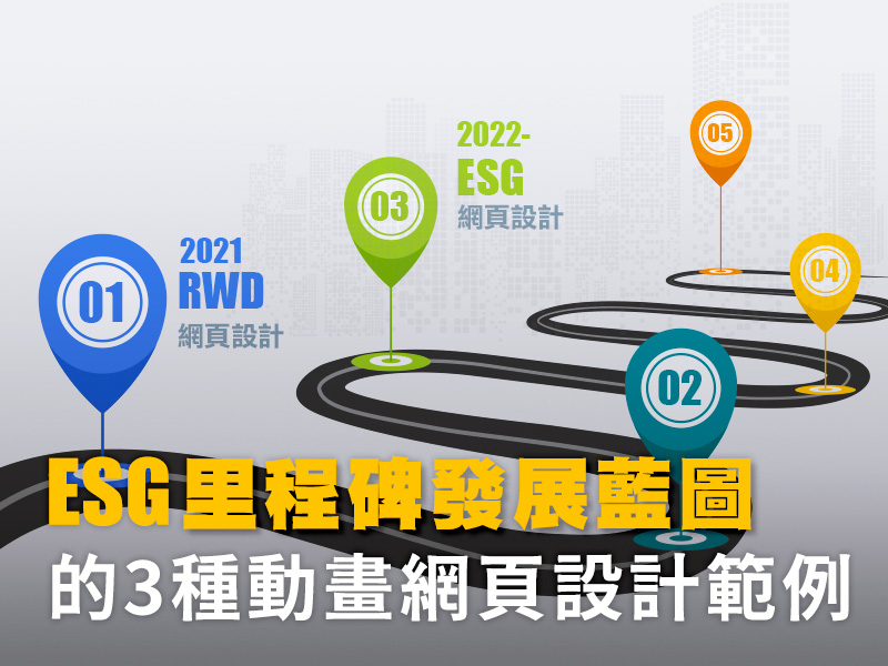 ESG里程碑發展藍圖的3種動畫網頁設計範例